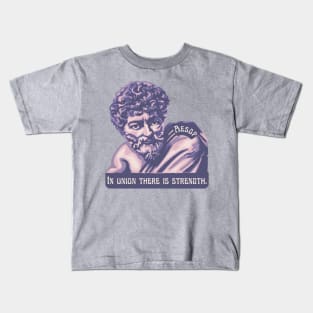 Aesop Portrait and Quote Kids T-Shirt